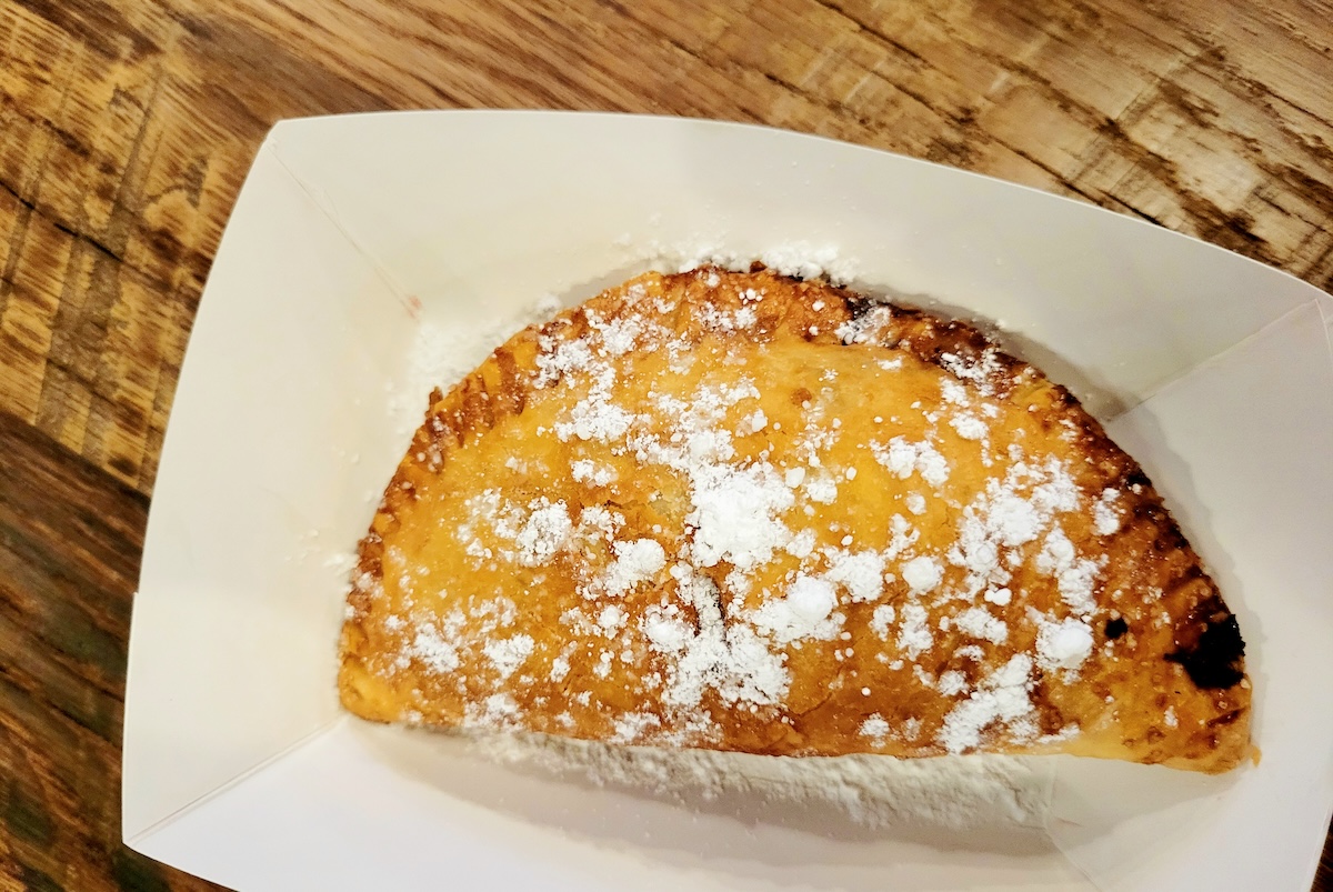 hand pie in paper bowl