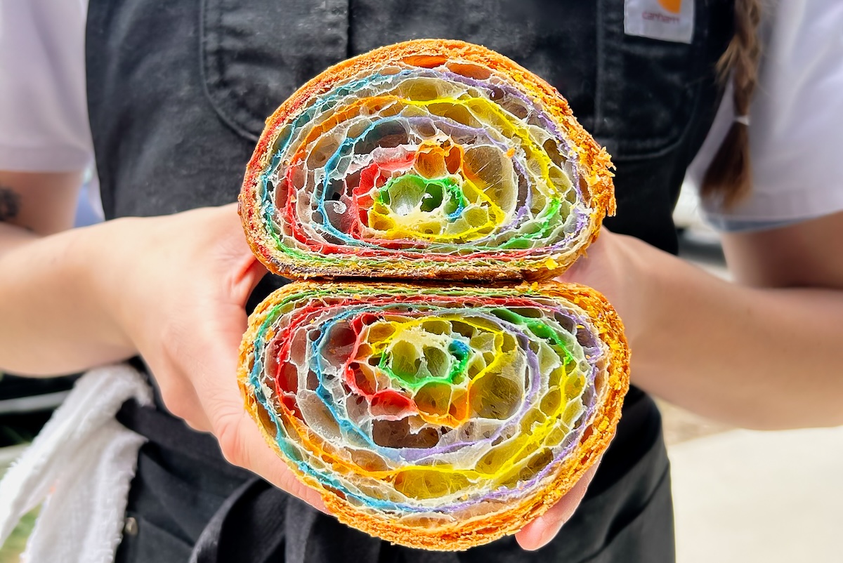 rainbow croissant at black box bakery