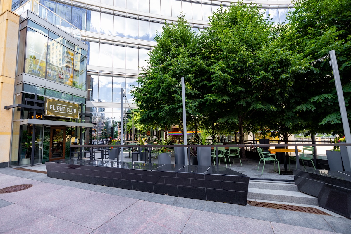 flight_club_patio Patio space should be a draw to the new Mall design. | Photo by Flight Club