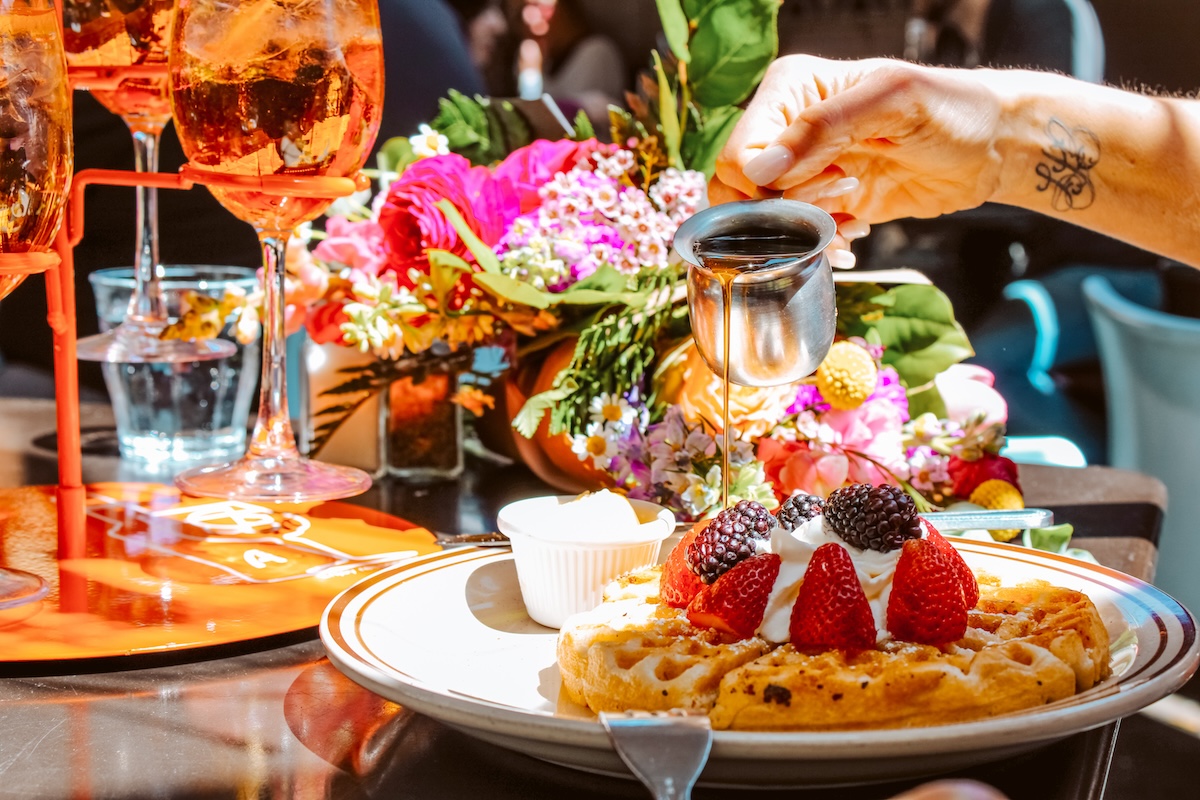 Waffles and Aperol Spritzes? Why not, it's brunch. | Photo by
Michael Kurowski