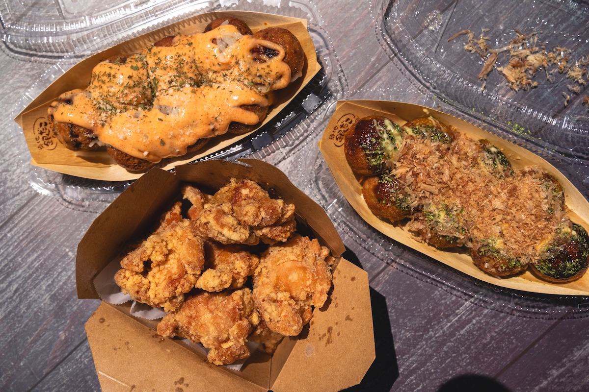 spirit_of_japan_2 Japanese street foods including karaage and octopus balls. | Photo by the Sakura Foundation