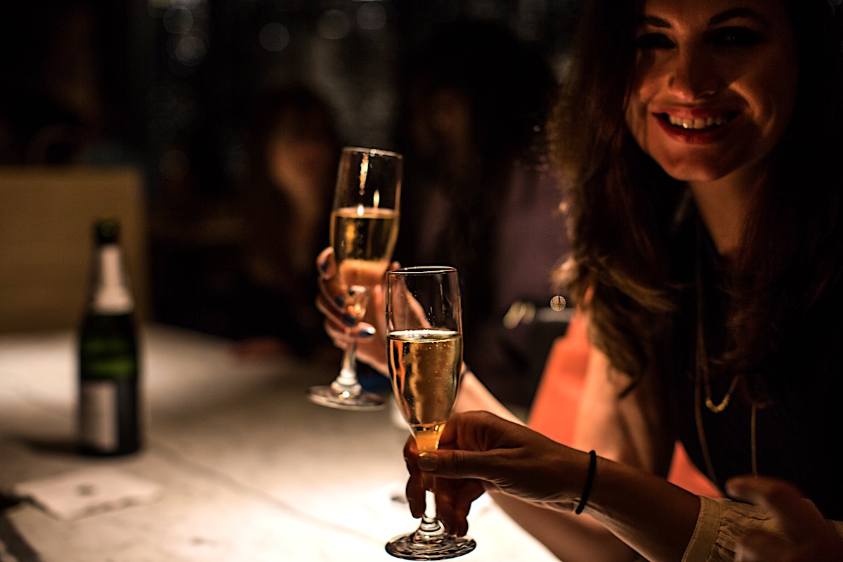 Barcelona cheers-7462 (1) Grab a glass of bubbles during all-day happy hour. | Photo by Barcelona Wine Bar