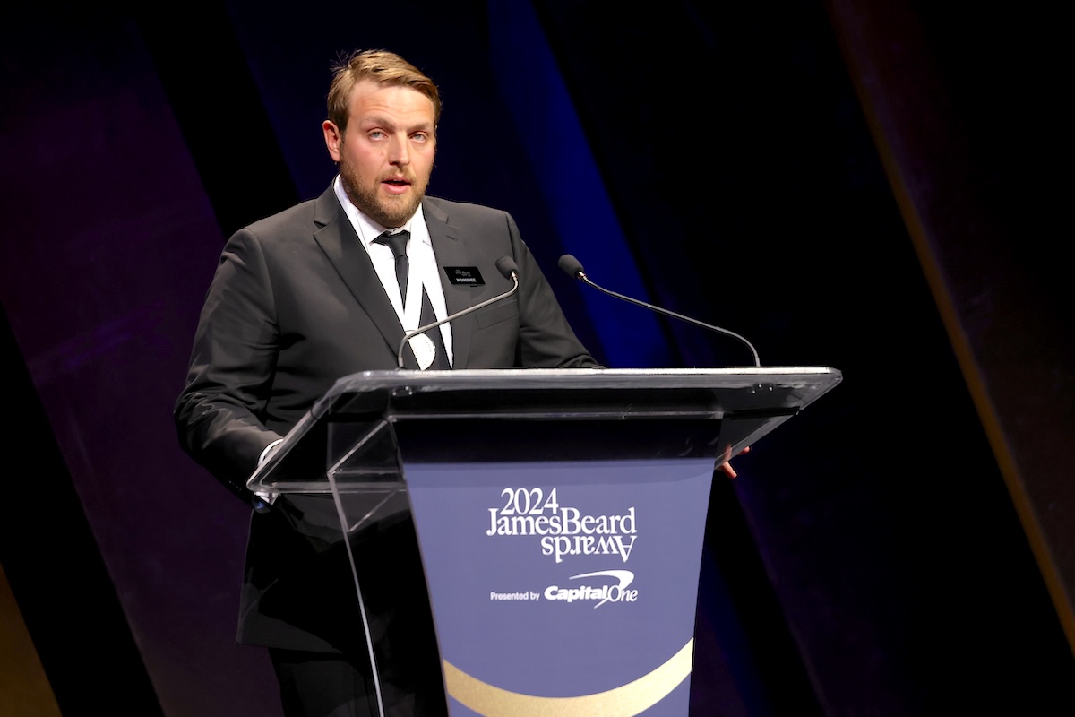 2024 James Beard Restaurant and Chef Awards Matt Vawter accepts the Best Chef Mountain award onstage during the 2024 James Beard Restaurant and Chef Awards at Lyric Opera Of Chicago on June 10, 2024 in Chicago, Illinois. | Photo by Jeff Schear/Getty Images for James Beard Foundation