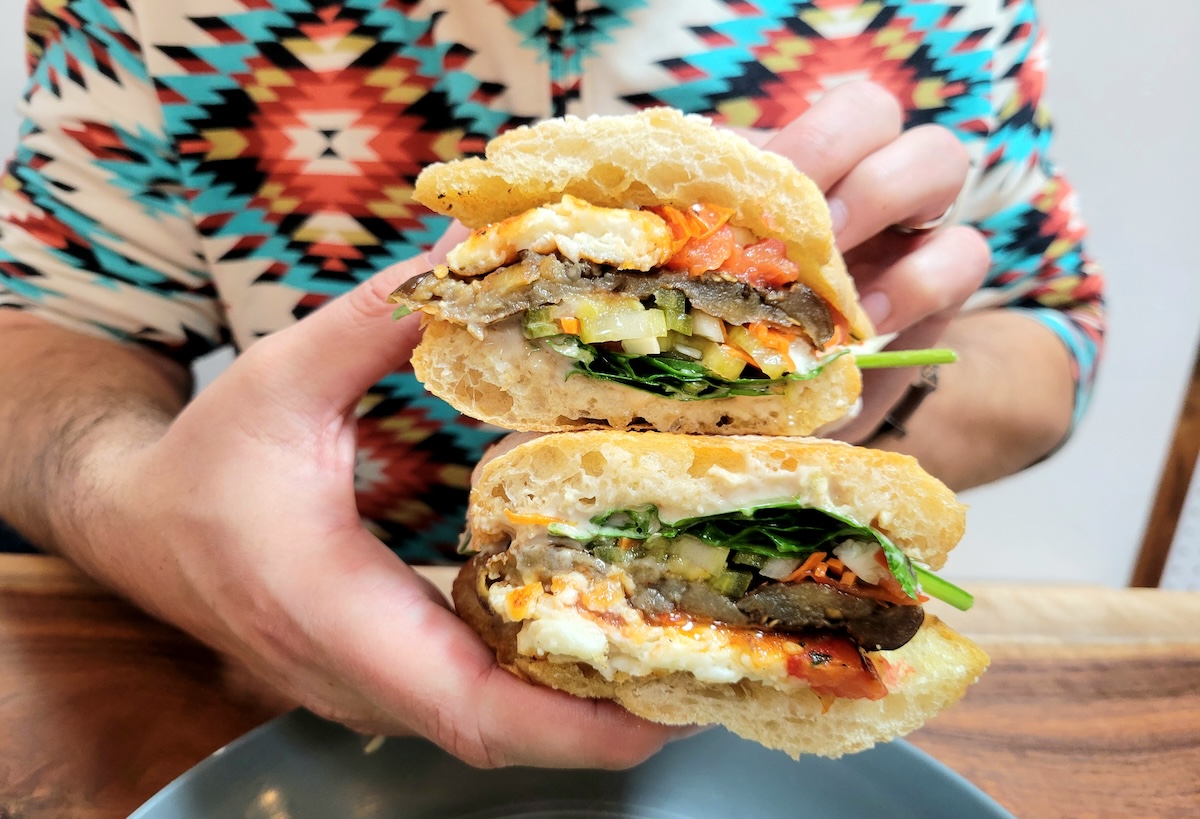 Eggplant and Halloumi Sammie at Stowaway Kitchen. | Photo by Linnea Covington