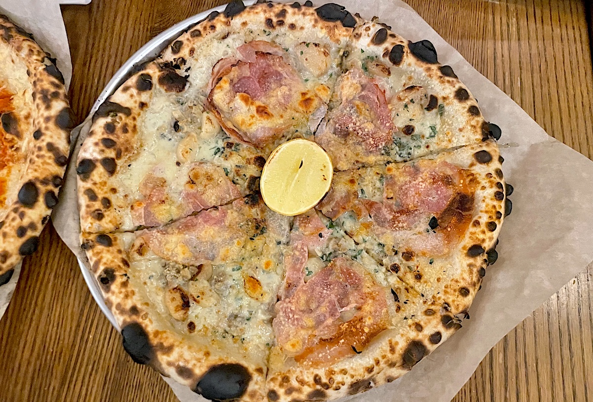 The iconic clam pizza at Cart-Driver. | Photo by Sara Rosenthal