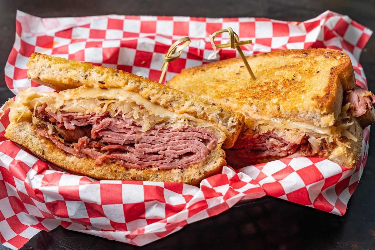 A corned beef Reuben sandwich is easy to find year round. | Photo by Fainting Goat Pub