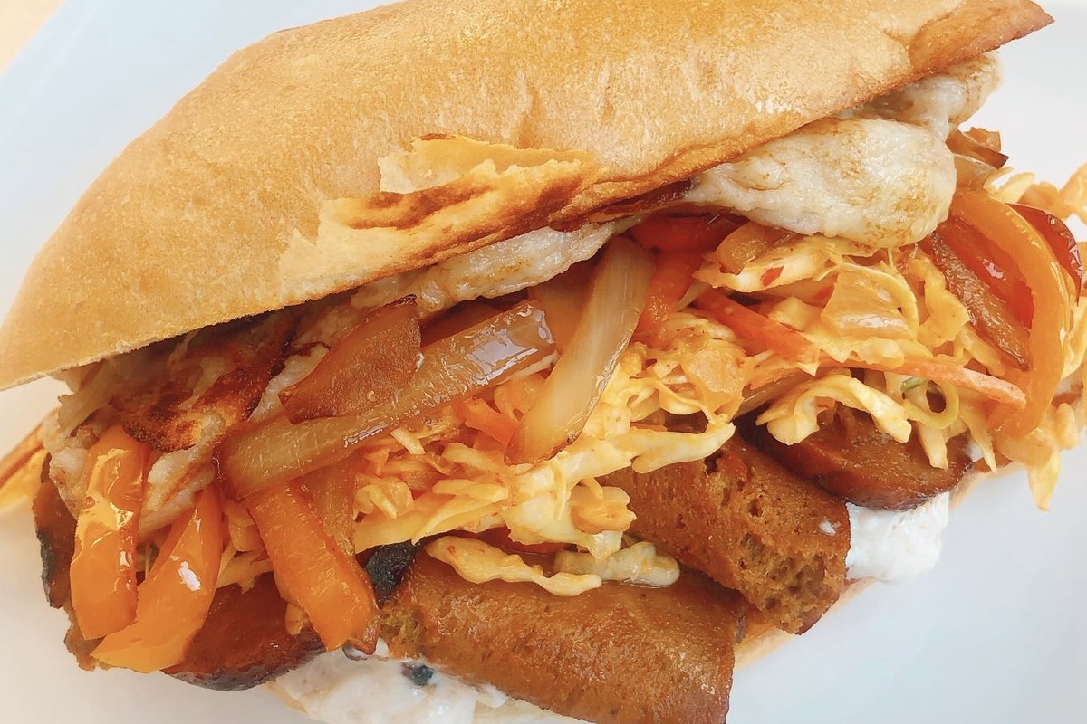 WongWayVeg_Korean_BBQ_Sandwich The Korean BBQ sandwich from WongWayVeg. | Photo by WongWayVeg