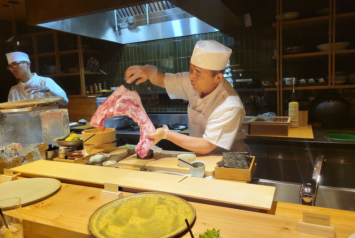kizaki_toshi_fish_collar_by_covington Toshi Kizaki showing off the tuna collar he used in a crave-worthy handroll. | Photo by Linnea Covington