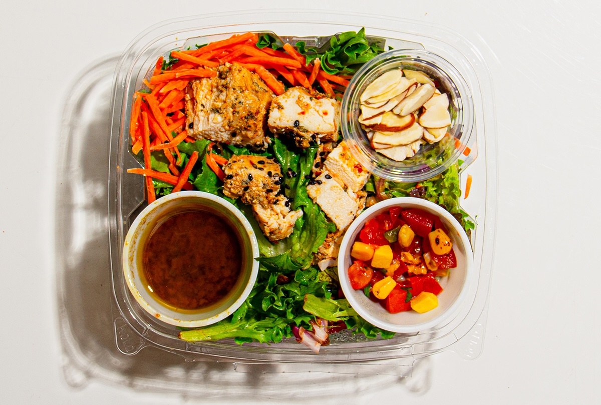 my_fit_foods_asian_salad Get locally prepared meals like this Asian Salads without the excess packaging at My Fit Foods. | Photo by My Fit Foods
