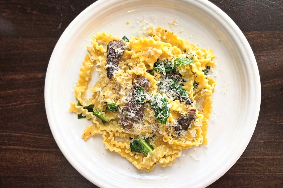 annette_ramp_and_morel_melfadine A seasonal pasta at Annette, ramp and morel melfadine. Photo courtesy of Caroline Glover