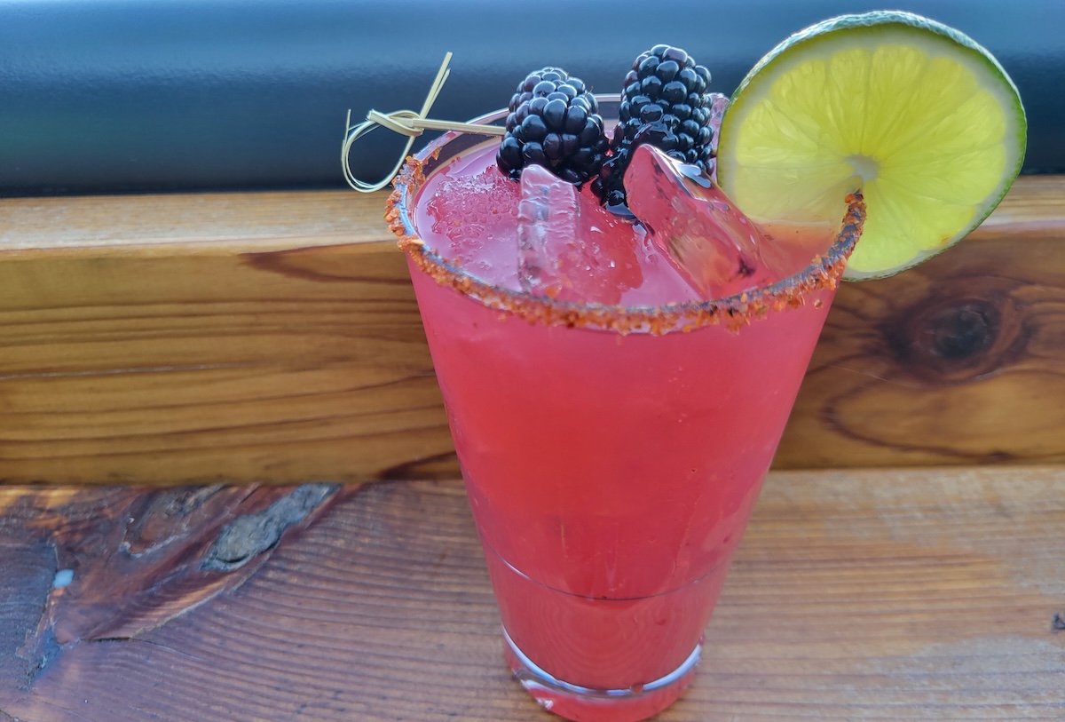 chicken_n_pickle_by_linnea_covington_blackberry_marg Spicy Blackberry Margarita is one of the seasonal drink specials. | Photo by Linnea Covington