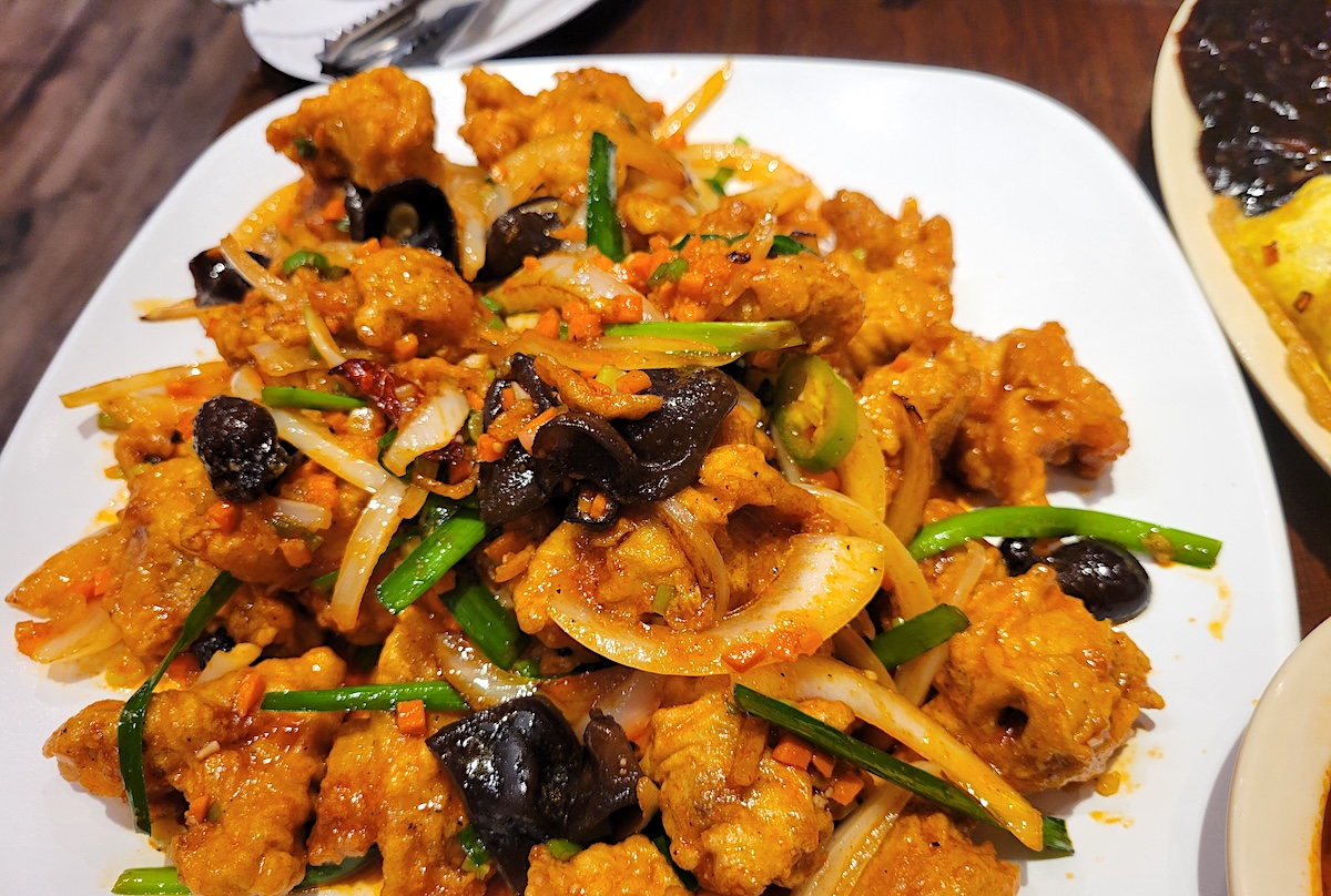 The kkanpunggi chicken dish at Paik's Noodle in Aurora. | Photo by Linnea Covington