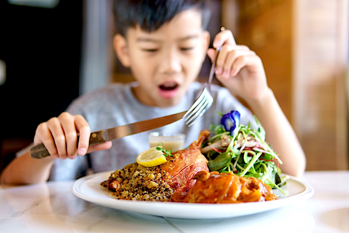 stock image kids eating free