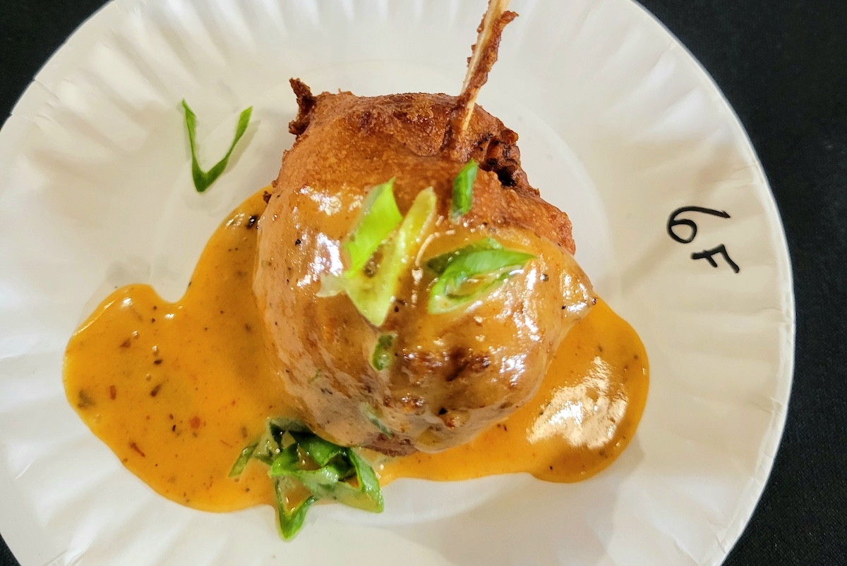 Nola_jane_chicken_fight_2025_fried_chicken Nola Jane's chicken corndog was a big hit. | Photo by Linnea Covington