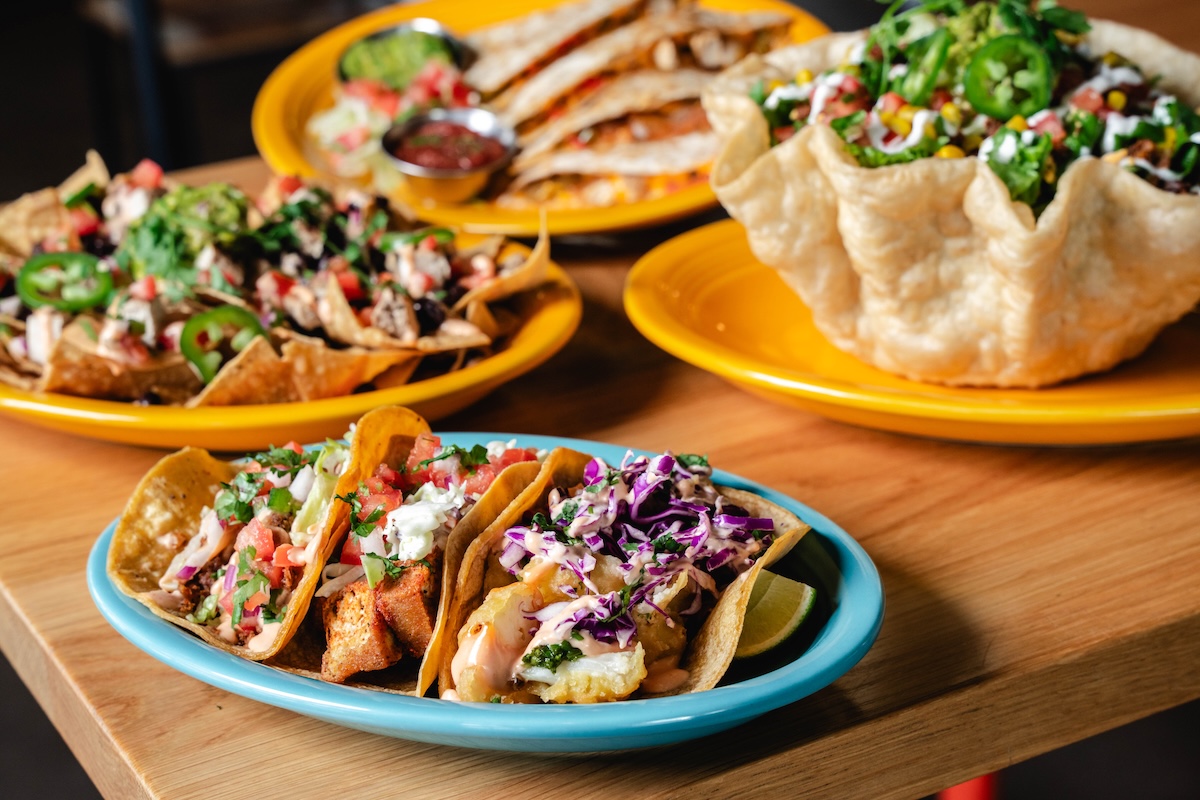 next_level_veggie_grill_Mas Veggies Plates_Courtesy of Stephanie Kelly Photography Tacos, vegan style. | Photo by Stephanie Kelly Photography