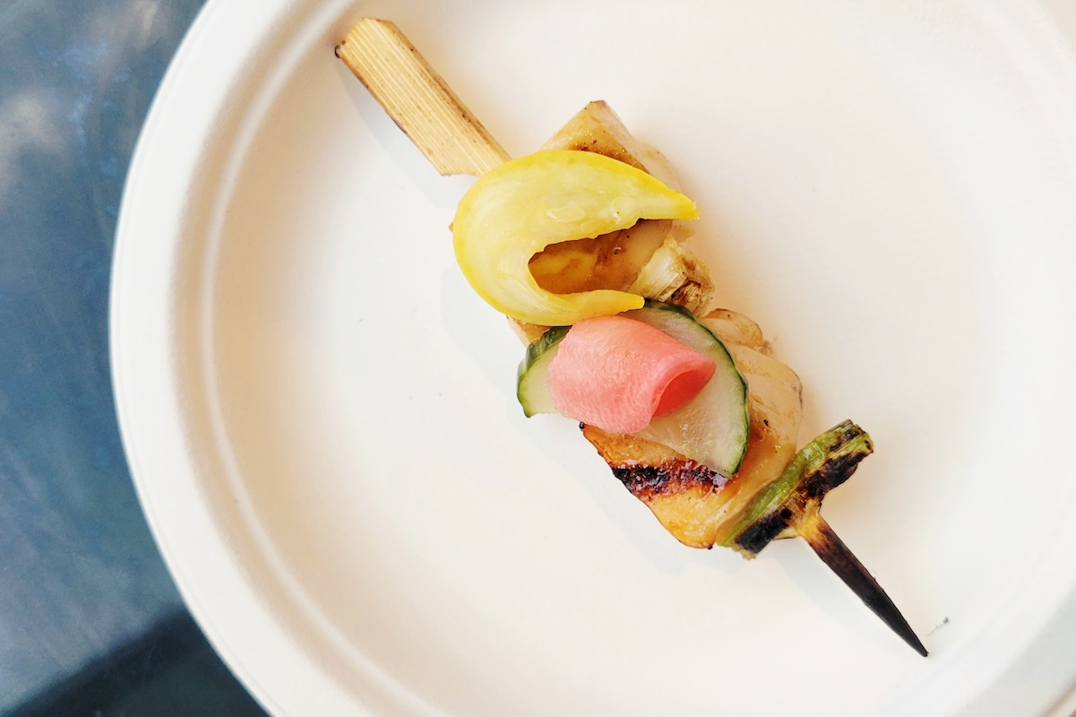 surf_by_covington_call_me_pearl_halibut_yakitori Call Me Pearl made halibut yakitori with a teriyaki glaze. | Photo by Linnea Covington