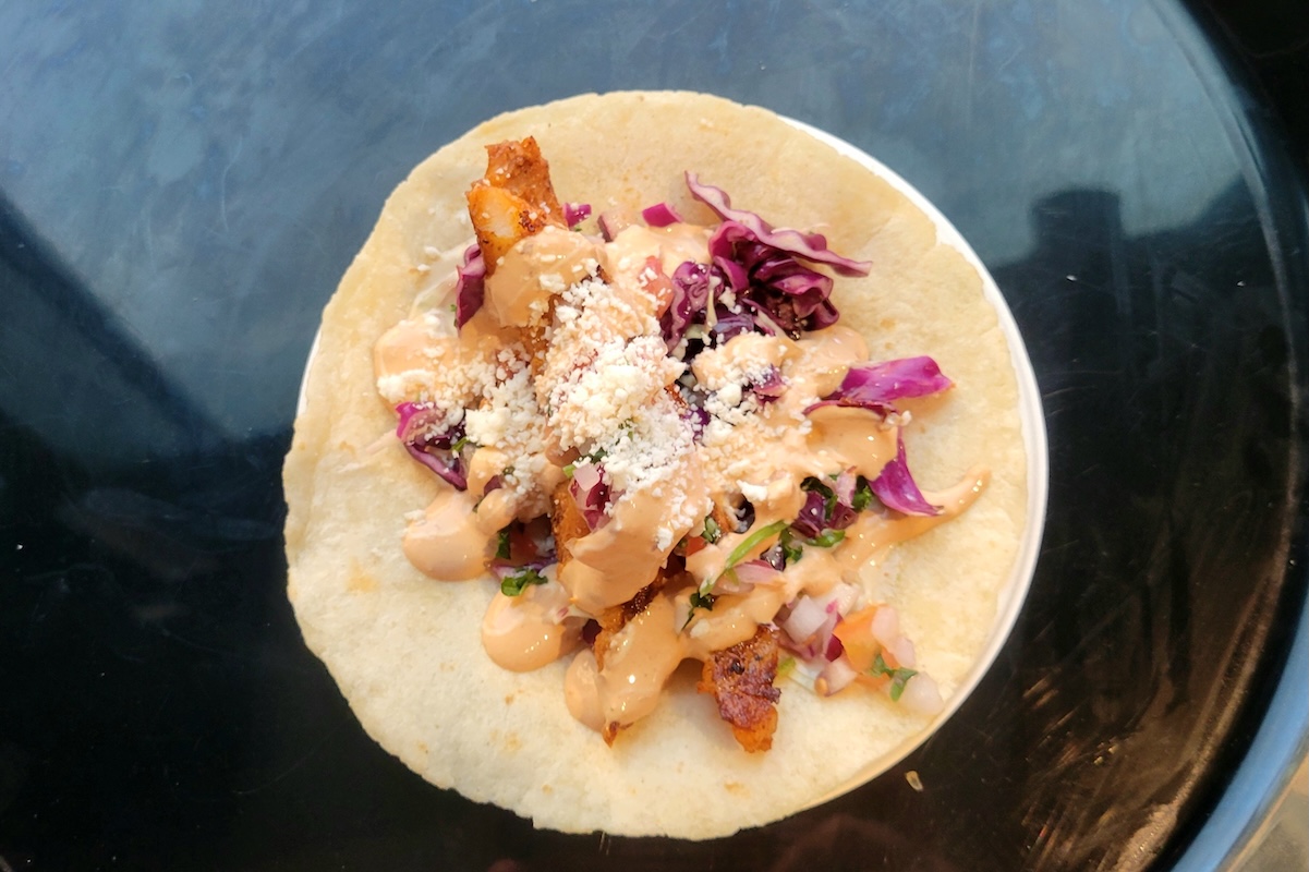 surf_by_covington_mojo_sea_bass_taco Sea bass taco by Mojo, a Top Taco 2025 winner. | Photo by Linnea Covington