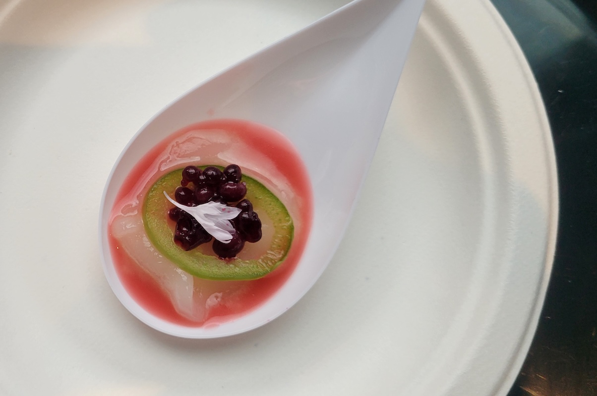 surf_by_covington_ocean_prime_scallop_crudo Ocean Prime made a blood orange scallop crudo. | Photo by Linnea Covington