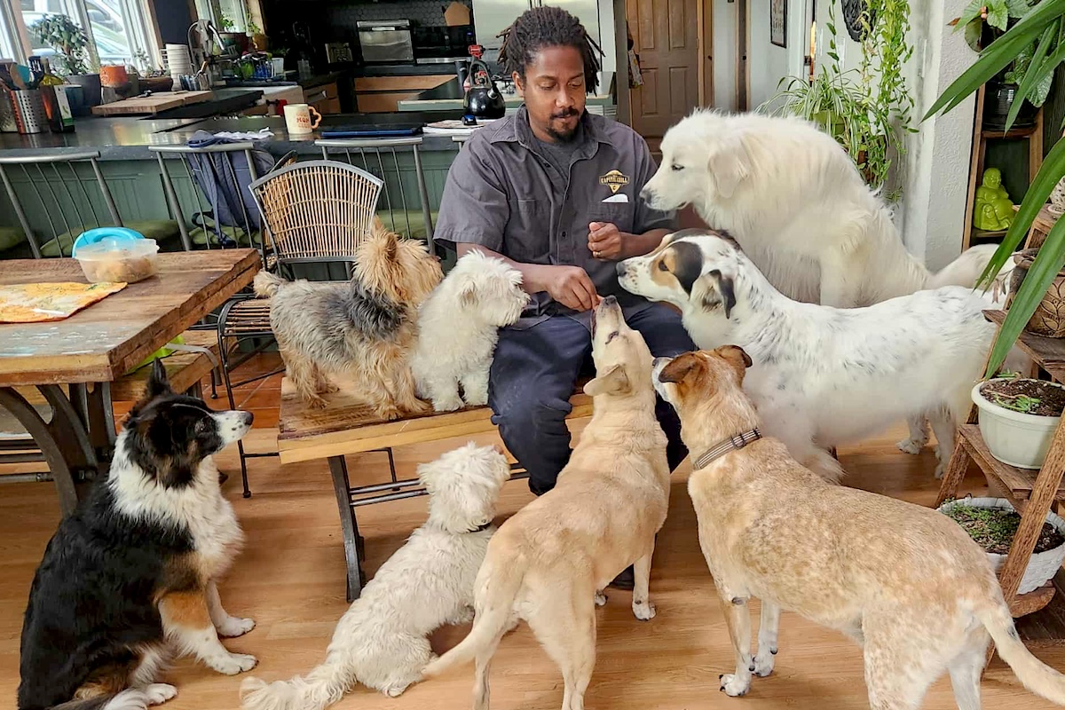 Chef John Wilson and his wife rescue dogs. | Photo courtesy of John Wilson