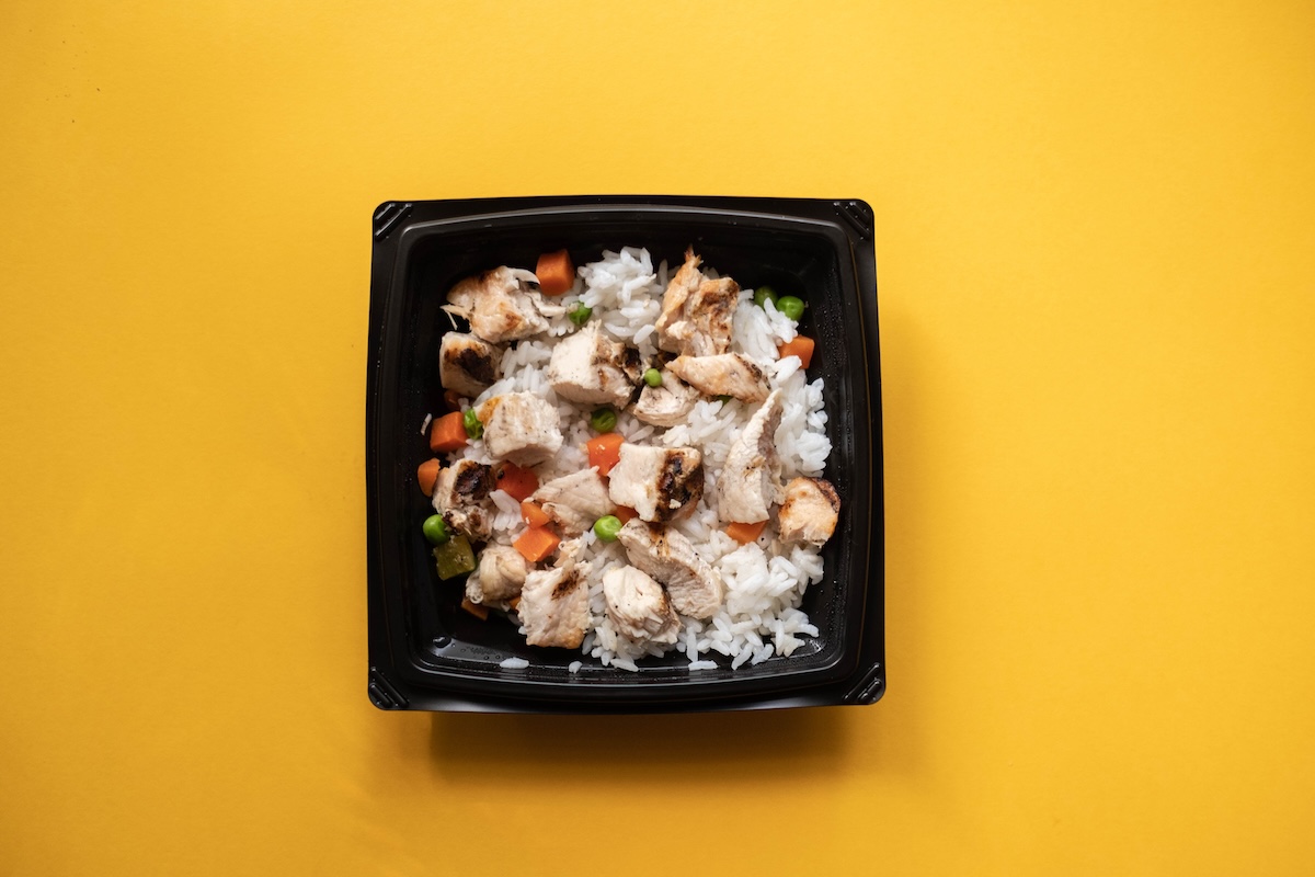 A chicken dog food bowl at Lazy Dog. | Photo courtesy of Lazy Dog