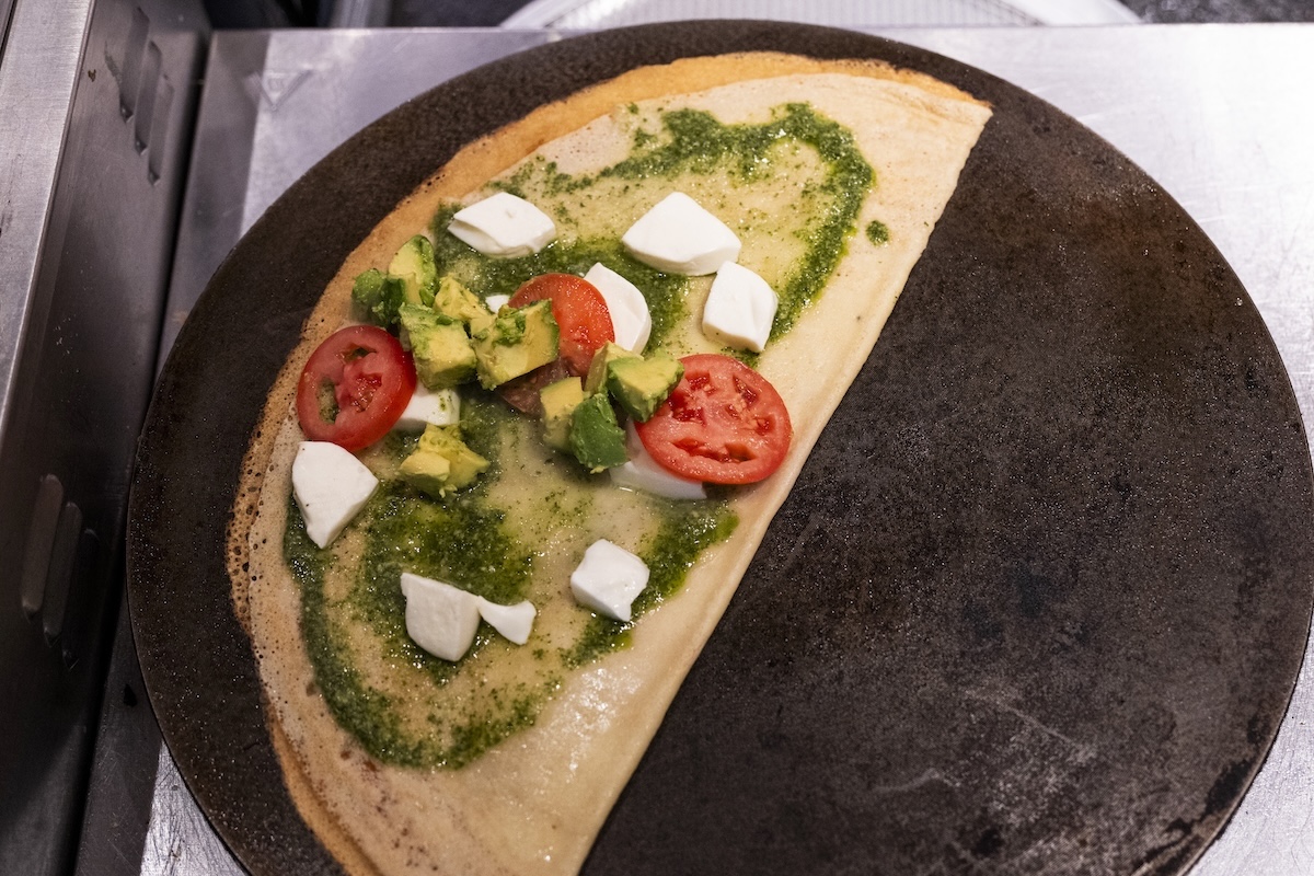 Photo by Kelsey Brunner A savory crepe before the triangle fold. | Photo by Kelsey Brunner