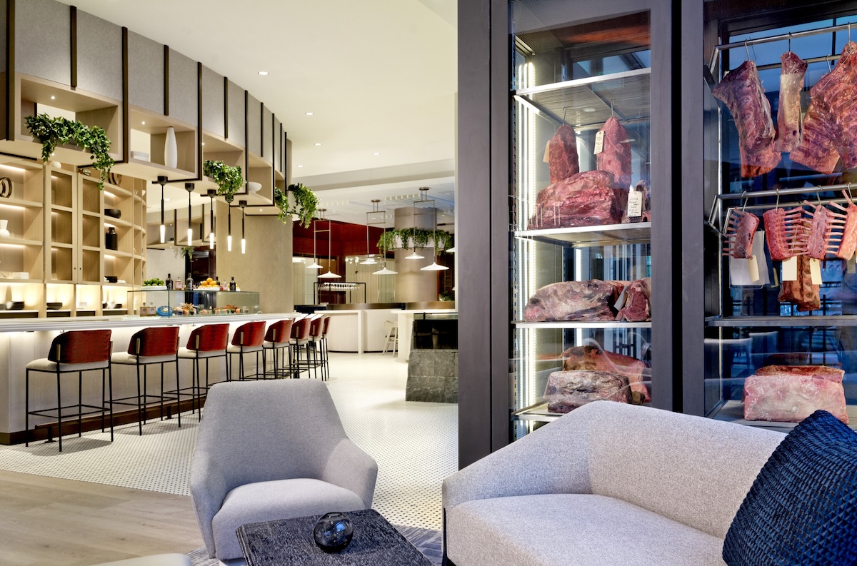 Check out the stunning meat locker where the chef dry ages an assortment of proteins. | Photo by Four Seasons