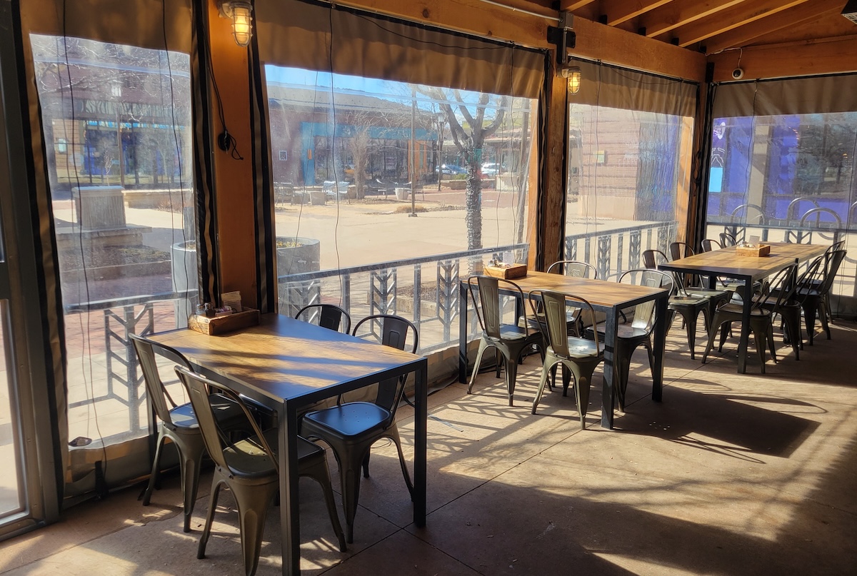 The dog-friendly patio at Windfall Brewing Co. | Photo by Linnea Covington