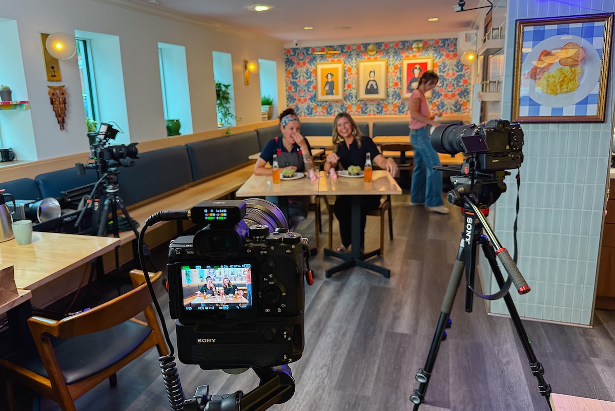 Filming Chefn It with Carrie Baird and Tarah Runco 03 It looks easy, but it takes a lot work to film a cooking show. | Photo by Behind the Apron Media