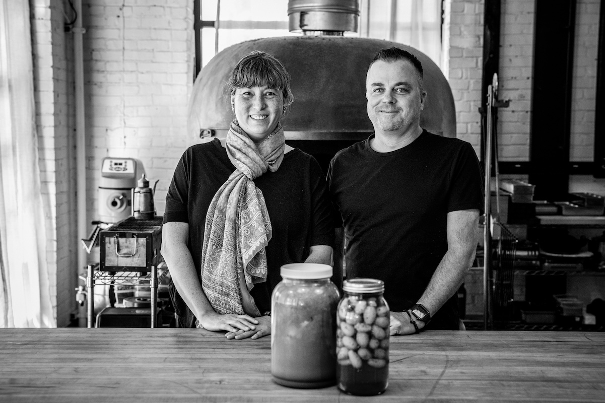 Mara and Kelly with pickleg Mara King (left) and Kelly Whitaker (right) with a jar of pickled eggs at Basta in Boulder. | Photo courtesy of id est hospitality