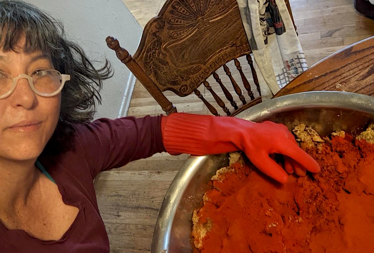 Mara_King_fermenting Mara King getting her hands dirty doing what she does best. | Photo courtesy of Mara King